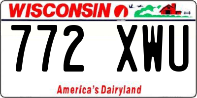 WI license plate 772XWU