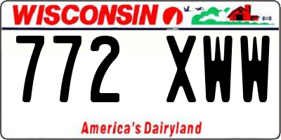 WI license plate 772XWW