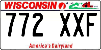 WI license plate 772XXF