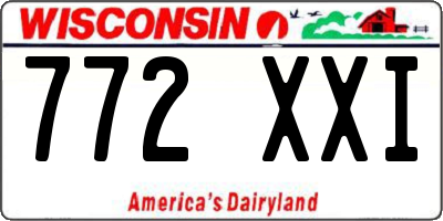 WI license plate 772XXI