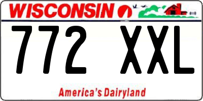 WI license plate 772XXL