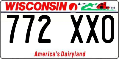 WI license plate 772XXO