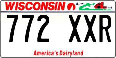 WI license plate 772XXR