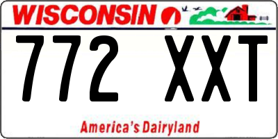 WI license plate 772XXT