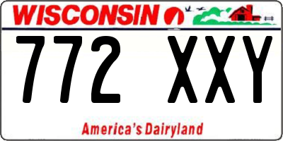 WI license plate 772XXY