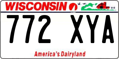 WI license plate 772XYA