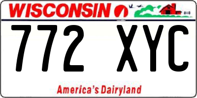 WI license plate 772XYC