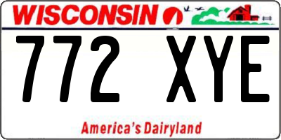 WI license plate 772XYE