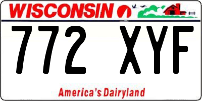 WI license plate 772XYF