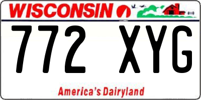 WI license plate 772XYG