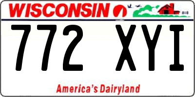 WI license plate 772XYI