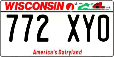WI license plate 772XYO