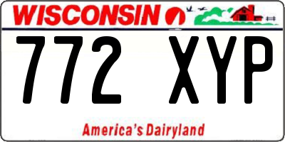 WI license plate 772XYP