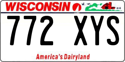WI license plate 772XYS