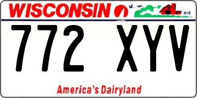 WI license plate 772XYV