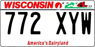 WI license plate 772XYW