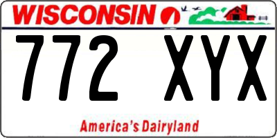 WI license plate 772XYX