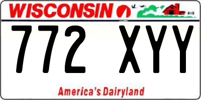 WI license plate 772XYY