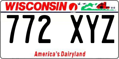 WI license plate 772XYZ