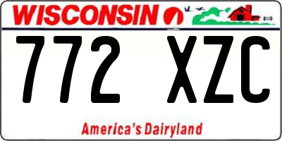 WI license plate 772XZC