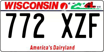 WI license plate 772XZF