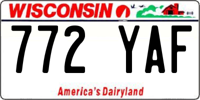WI license plate 772YAF