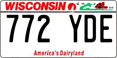 WI license plate 772YDE