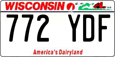 WI license plate 772YDF