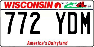 WI license plate 772YDM