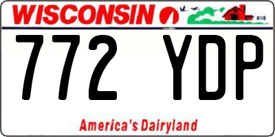 WI license plate 772YDP