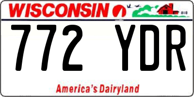 WI license plate 772YDR