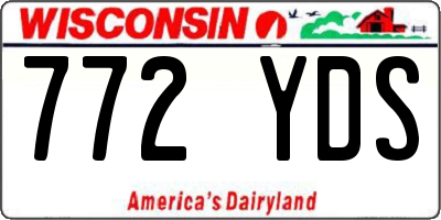WI license plate 772YDS