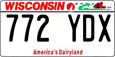 WI license plate 772YDX