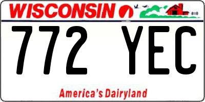 WI license plate 772YEC