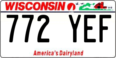 WI license plate 772YEF