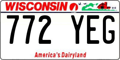 WI license plate 772YEG