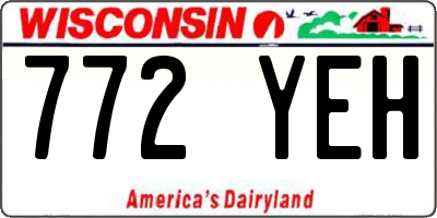 WI license plate 772YEH