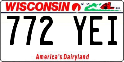 WI license plate 772YEI