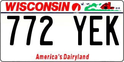 WI license plate 772YEK