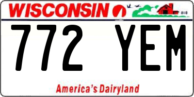 WI license plate 772YEM
