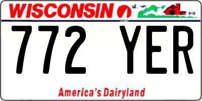 WI license plate 772YER