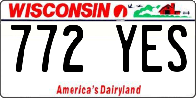 WI license plate 772YES