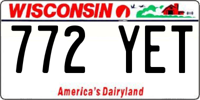 WI license plate 772YET