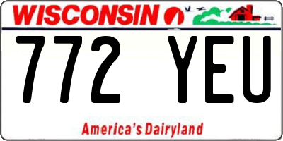 WI license plate 772YEU