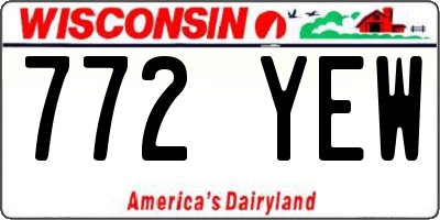 WI license plate 772YEW