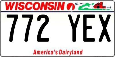 WI license plate 772YEX