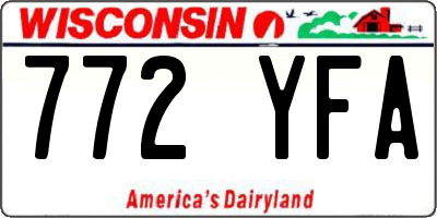 WI license plate 772YFA