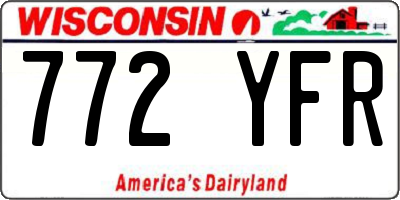 WI license plate 772YFR