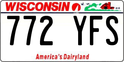 WI license plate 772YFS
