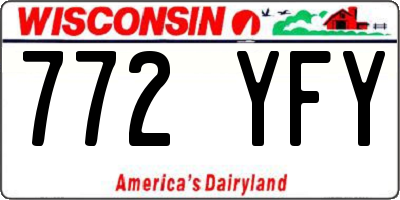 WI license plate 772YFY